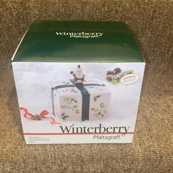 🎄 🍪🎄NWT Pfaltzgraff Winterbury Santa Cookie or Treat Jar - Picture 1 of 14